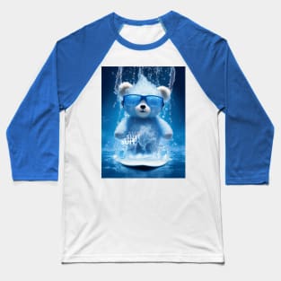 Wet Bear Surfer - Adventurous Animal Baseball T-Shirt